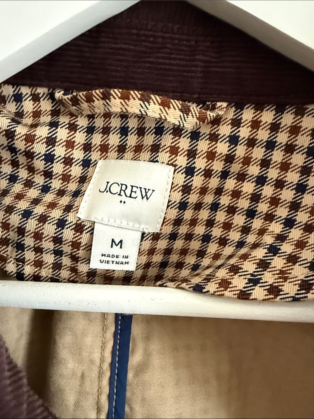 J. Crew Brown and Navy Gingham Utility Jacket - Picture 2 of 7